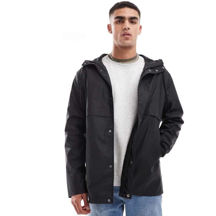 Asos black raincoat hotsell