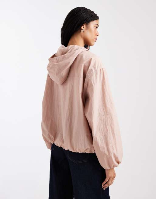 ASOS DESIGN – Wasserabweisende Trainingsjacke zum Überziehen aus Ripstop in Staubrosa , 3 von 4
