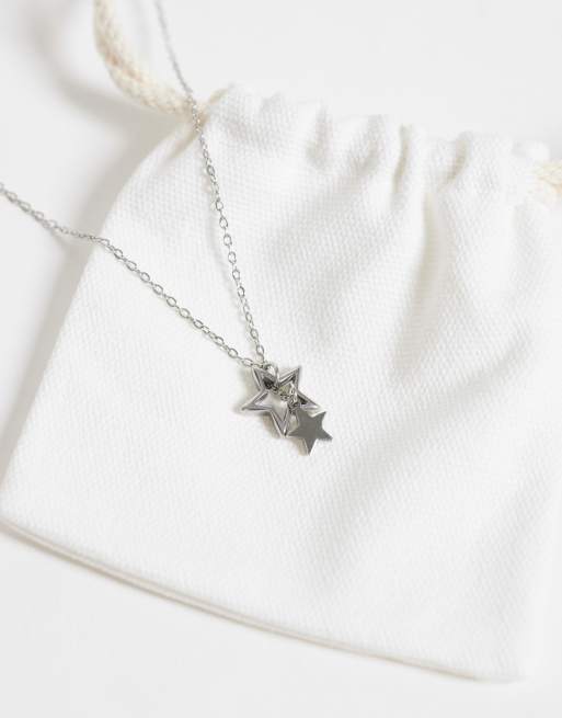 ASOS DESIGN wasserfeste Edelstahl-Durchziehkette mit Sternanhänger in Silber, 3 von 4