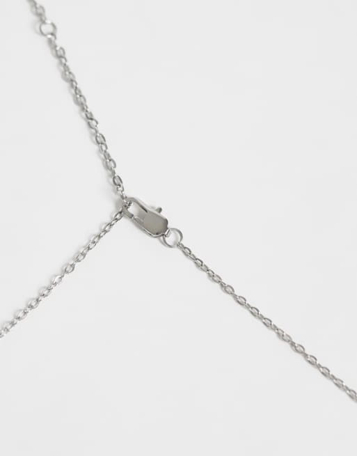 ASOS DESIGN wasserfeste Edelstahl-Durchziehkette mit Sternanhänger in Silber, 4 von 4
