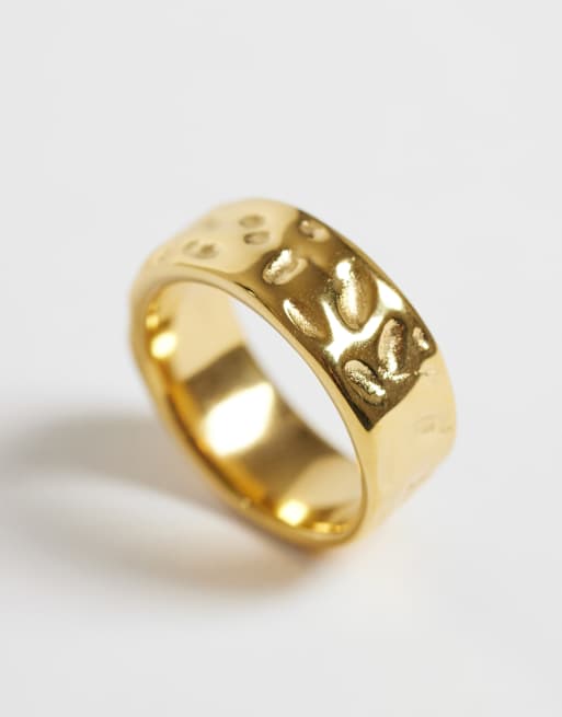 ASOS DESIGN wasserfeste Edelstahl-Ringe im 2er-Pack in Goldoptik, 2 von 3