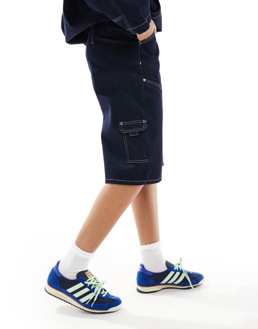 ASOS DESIGN water repellent jort co-ord in dark blue, 4 of 5