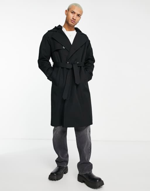 Asos black hot sale trench coat