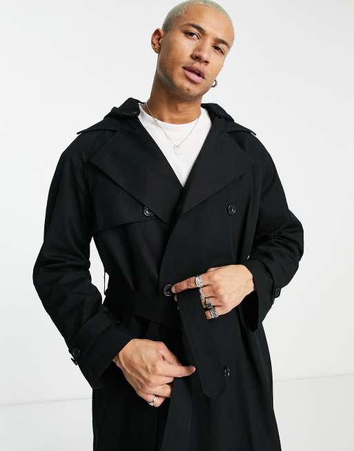 Water resistant 2025 trench coat mens