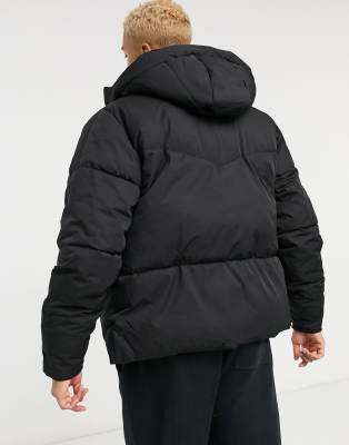 asos black puffer jacket mens