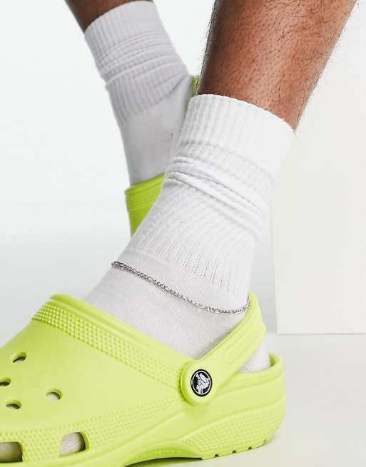 ASOS DESIGN - Waterbestendig, roestvrijstalen enkelbandje met figaro-schakels in zilverkleur