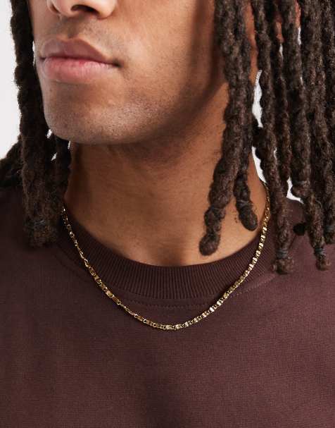 ASOS DESIGN - Waterbestendig roestvrijstalen gedraaide schakelketting in goud - view 1