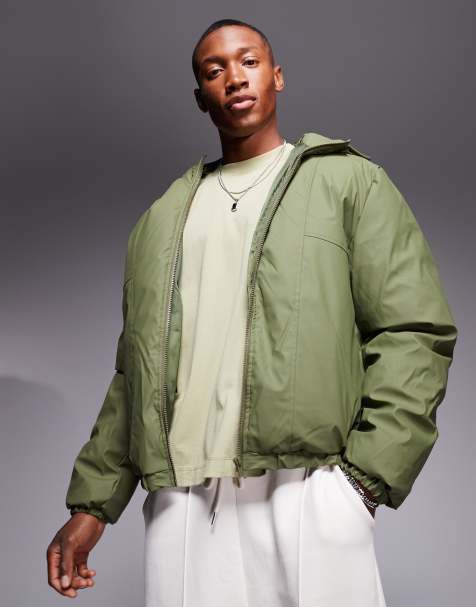 ASOS DESIGN - Waterbestendig rubberachtig puffer jack in groen - view 1