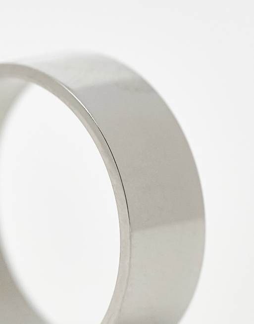 ASOS DESIGN - Waterbestendige brede ring van roestvrij staal in zilverkleur, 4 van 4