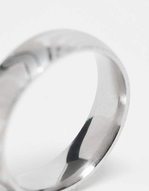 ASOS DESIGN - Waterbestendige brede ring van roestvrij staal in zilverkleur, 4 van 4