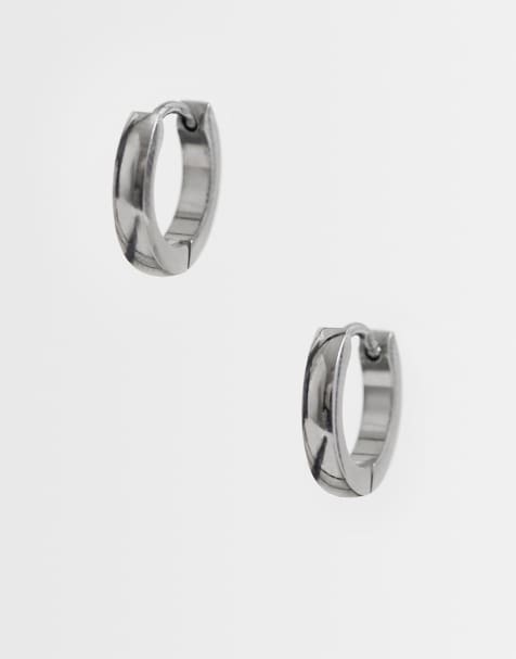 ASOS DESIGN - Waterbestendige kleine oorringen van roestvrij staal van 9mm in zilver - view 1