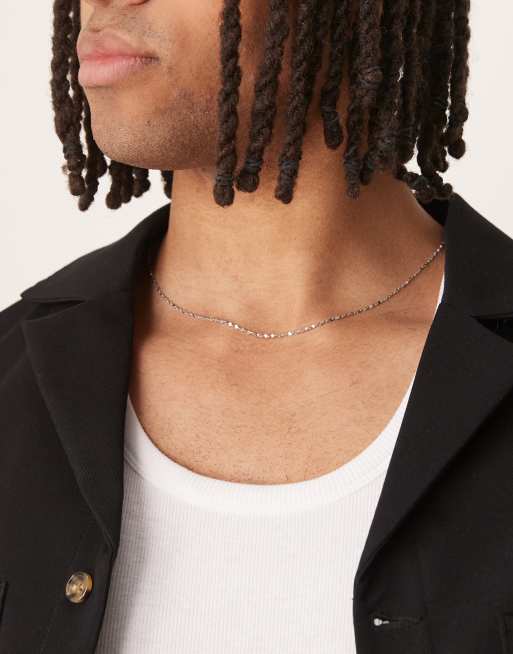 ASOS DESIGN - Waterbestendige roestvrijstalen ketting met fijne gedraaide ketting in zilver  