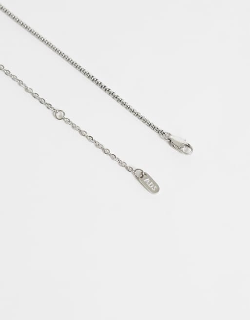 ASOS DESIGN waterbestendige slanke touwschakelketting van roestvrij staal in zilver, 4 van 4