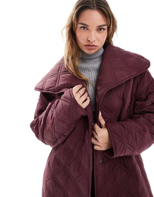 Burgundy waterfall jacket best sale