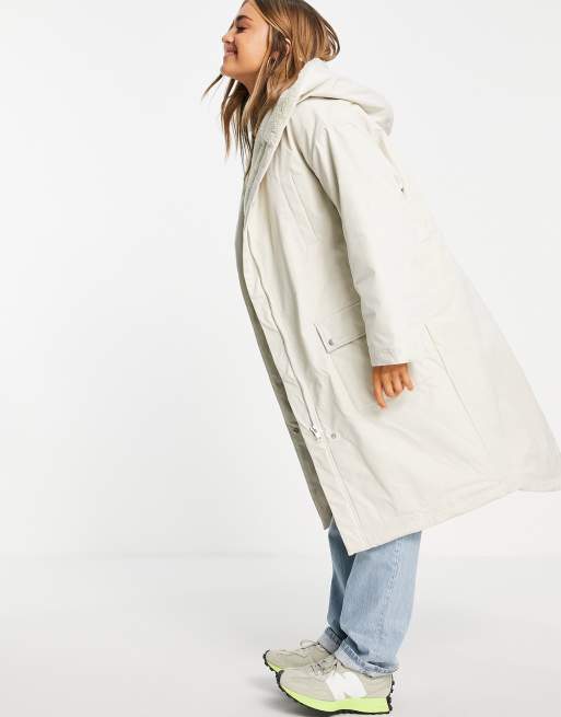 ASOS DESIGN waterfall parka coat in cream