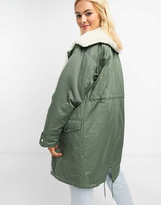 Asos khaki outlet parka