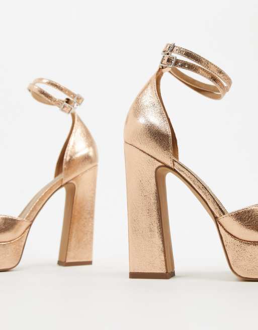 Scarpe con tacco discount oro