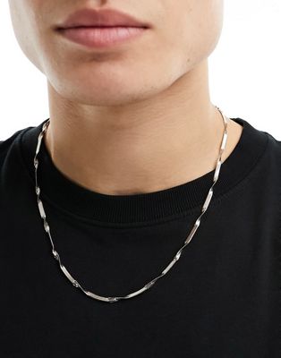 Asos Design Waterproof Stainless Chain Necklace In Silver