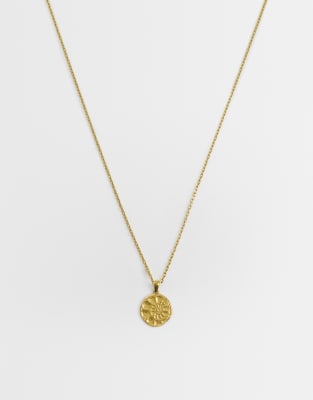 Asos Design Waterproof Stainless Conch Shell Pendant Necklace In Gold
