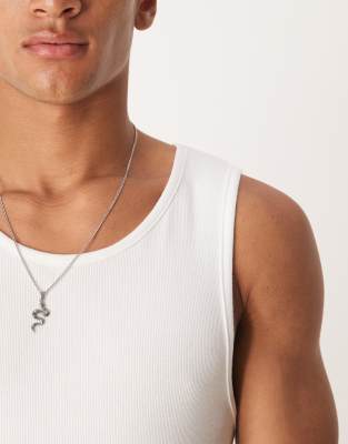 Asos Design Waterproof Stainless Snake Pendant Necklace