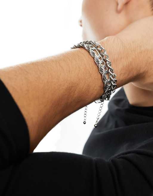 Mens chain deals and bracelet set