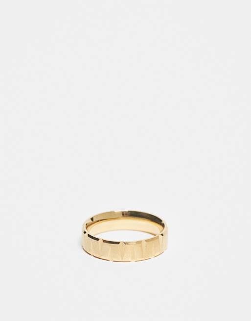  ASOS DESIGN waterproof stainless steel band ring in gold tone