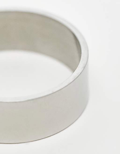 ASOS DESIGN waterproof stainless steel band ring in silver tone, 2 of 4