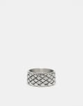 [ASOS DESIGN] ASOS DESIGN waterproof stainless steel band ring with texture in silver tone S SILVER