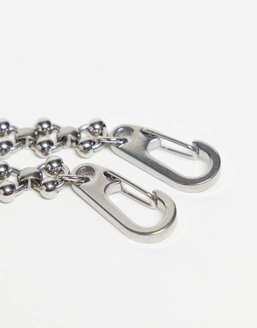 ASOS DESIGN waterproof stainless steel beaded ball chain jeans chain in silver