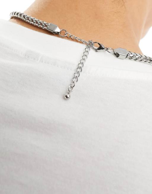 ASOS DESIGN waterproof stainless steel box chain in silver tone, 4 of 4
