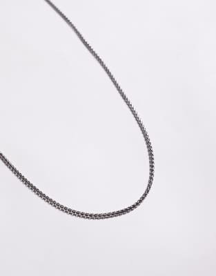 Asos Design Waterproof Stainless Steel Twist Chain Necklace In Silver