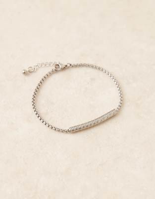 Asos Design Waterproof Stainless Steel Box Chain With Tube Embellishment In Metallic