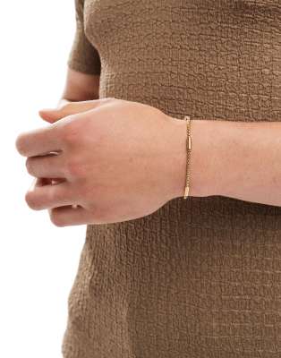 ASOS DESIGN waterproof stainless steel bracelet in gold tone