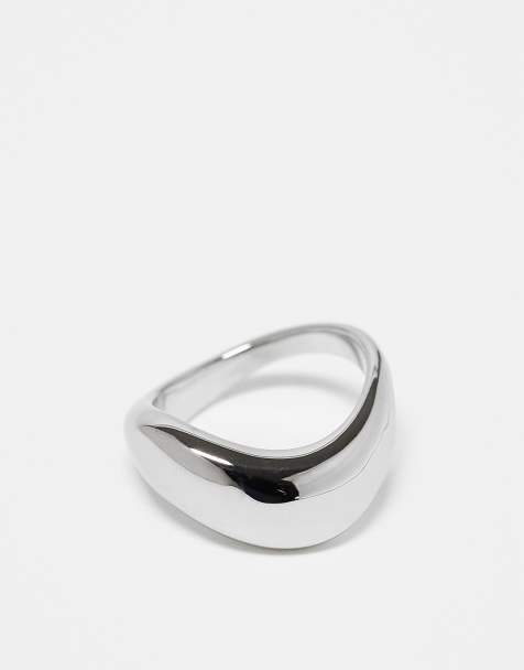 ASOS DESIGN waterproof stainless steel bubble ring in silver tone - view 1