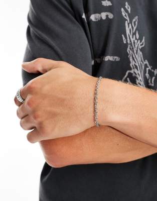 ASOS DESIGN ASOS DESIGN waterproof stainless steel chain bracelet in silver tone