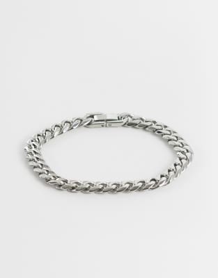 Asos Design Waterproof Stainless Steel Chain Bracelet In Neutral