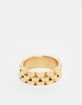 [ASOS DESIGN] ASOS DESIGN waterproof stainless steel chain link ring in gold tone S GOLD