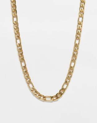 ASOS DESIGN waterproof stainless steel chain necklace in gold tone