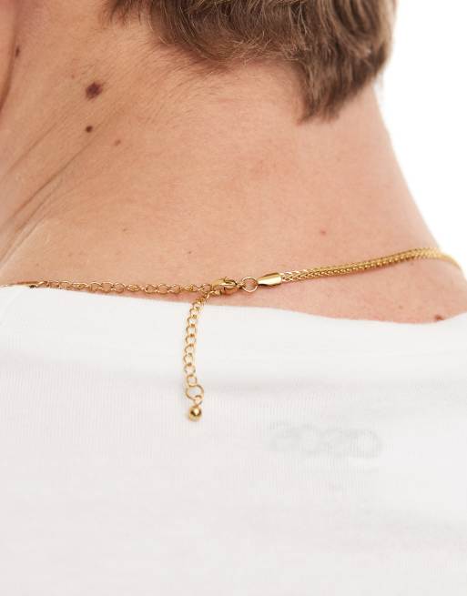 ASOS DESIGN waterproof stainless steel chain necklace in gold tone , 3 of 4