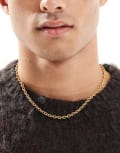 [ASOS DESIGN] ASOS DESIGN waterproof stainless steel chain necklace in gold tone No Size GOLD