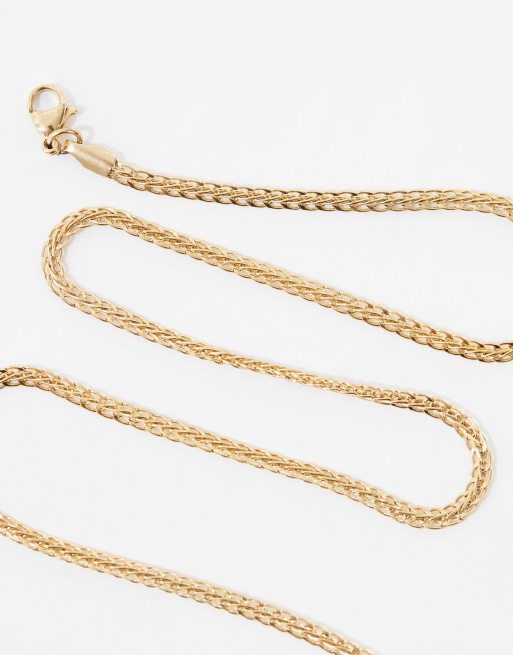 ASOS DESIGN waterproof stainless steel chain necklace in gold   , 2 of 4