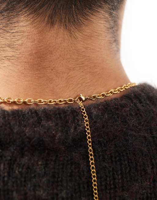 ASOS DESIGN waterproof stainless steel chain necklace in gold ASOS