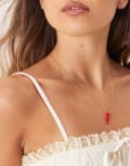 [ASOS DESIGN] ASOS DESIGN waterproof stainless steel chain necklace with single chilli pendant in gold tone No Size GOLD