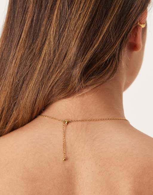 ASOS DESIGN waterproof stainless steel chain necklace with single chilli pendant in gold tone, 3 of 3
