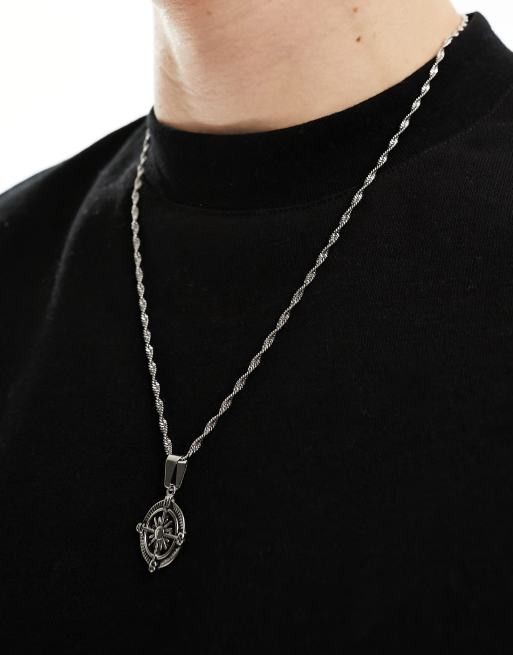 Mens working sale compass necklace