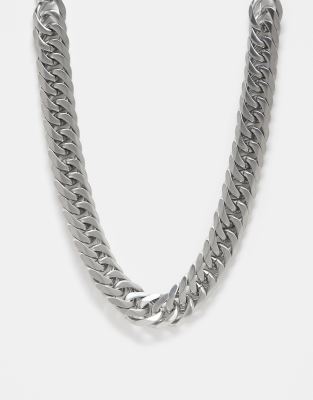 ASOS DESIGN ASOS DESIGN waterproof stainless steel chunky chain necklace in silver tone