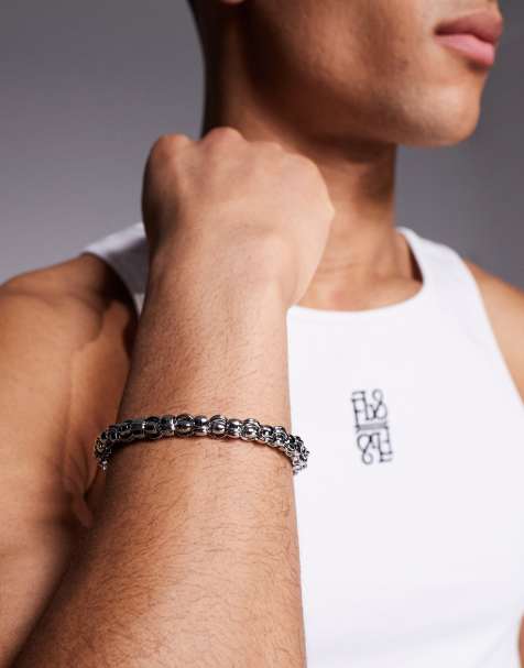 ASOS DESIGN waterproof stainless steel chunky link chain bracelet in silver tone - view 1