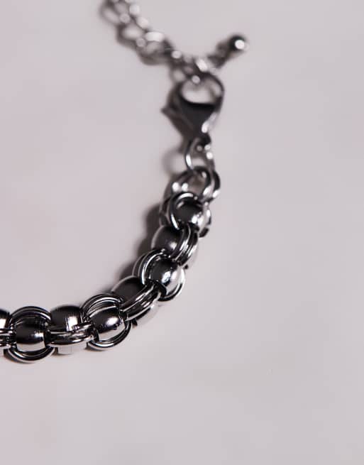 ASOS DESIGN waterproof stainless steel chunky link chain bracelet in silver tone  , 2 of 3
