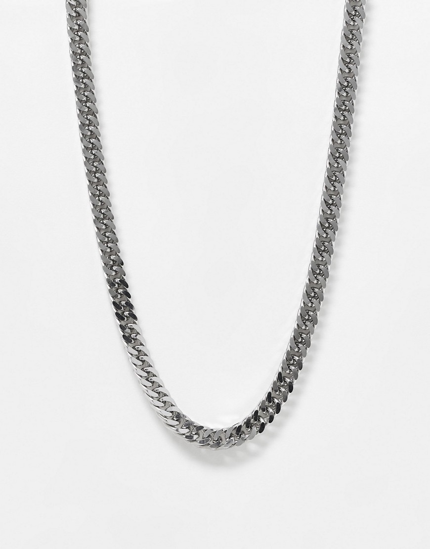 ASOS DESIGN waterproof stainless steel chunky neck chain in silver tone