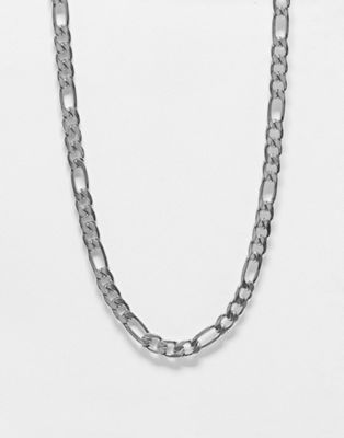 ASOS DESIGN waterproof stainless steel chunky short figaro neck chain in silver - ASOS Price Checker